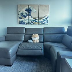Grey Power Recline Sectional