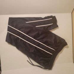 Mens Size Small Kappa Jogger Pants Black With Logo Down Leg