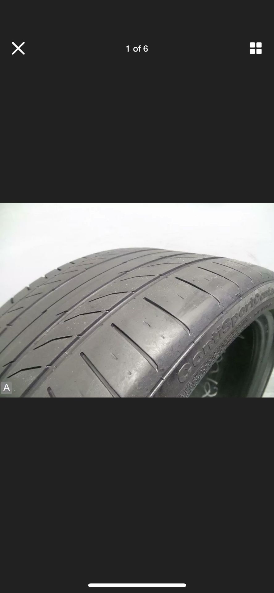 255 35 19 Continental ContiSportContact 5 Run Flat w/55% Tread 4/32 96Y #7143