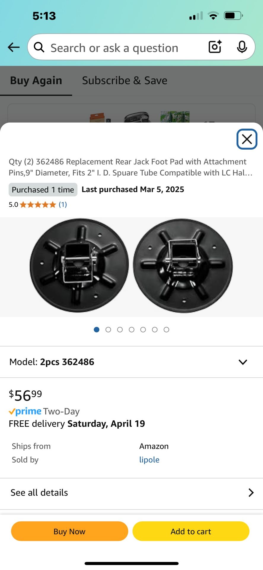 Front Pads For RV 2x2 Square
