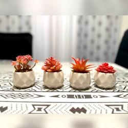 Mini Artificial Pink Succulents Plants (Set of 4 ) $15 OBO