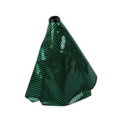 Brand New Universal Carbon Fiber Leather PVC Style Green Stitch Leather Gear Manual Shifter Shift Knob Boot