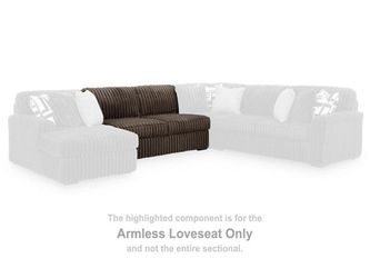 Midnight-Madness Chocolate Armless Loveseat   9810434