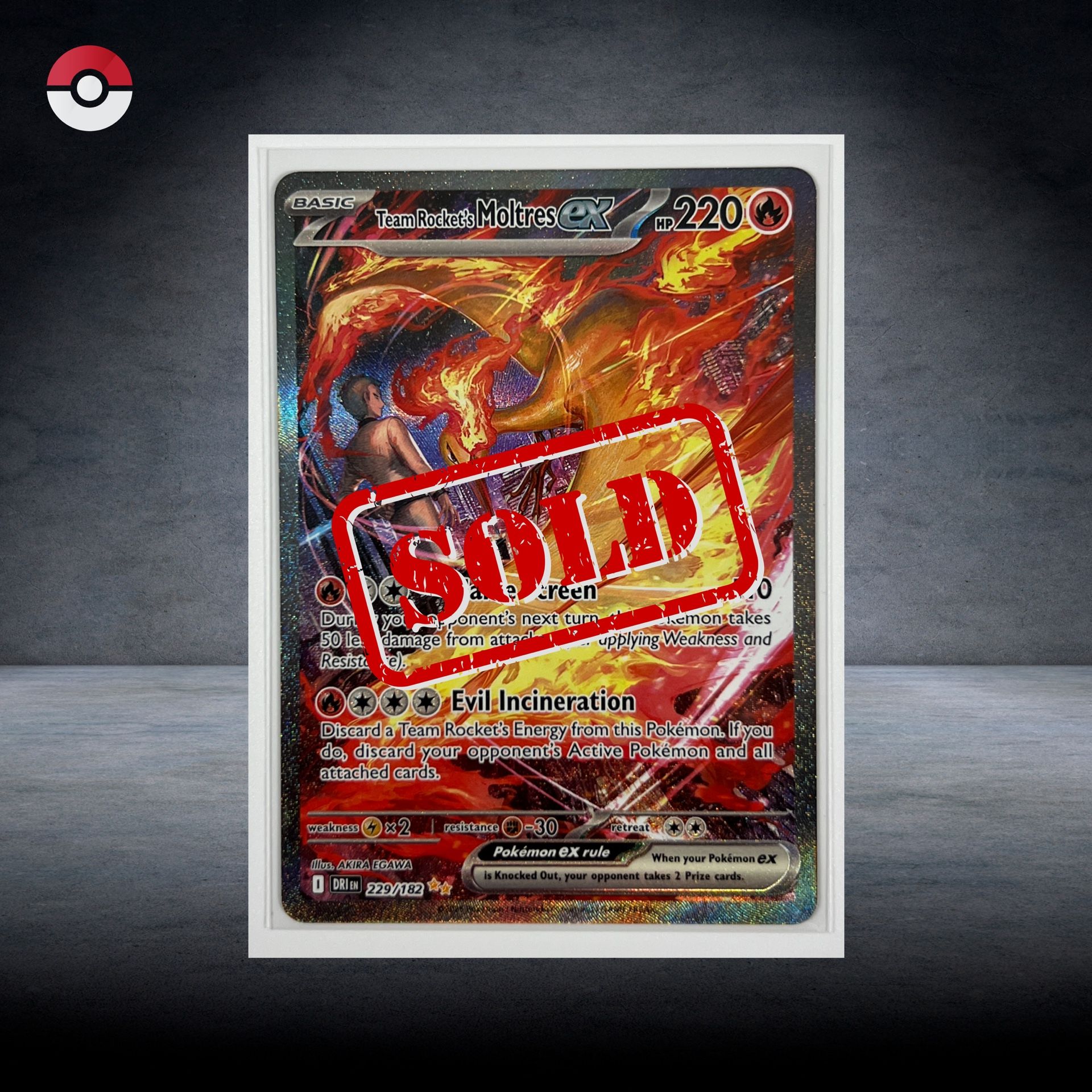 Team Rocket’s Moltres ex 229/182 SIR Pokémon TCG (Destined Rivals) NM $125