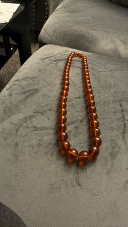 Amber Bead Graduated Necklace