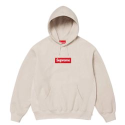 Supreme Box Logo Hooded Sweatshirt (FW24) Stone Size Medium 