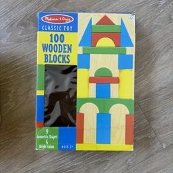 [Excellent Condition] Melissa & Doug 100 Piece Wooden Blocks Set