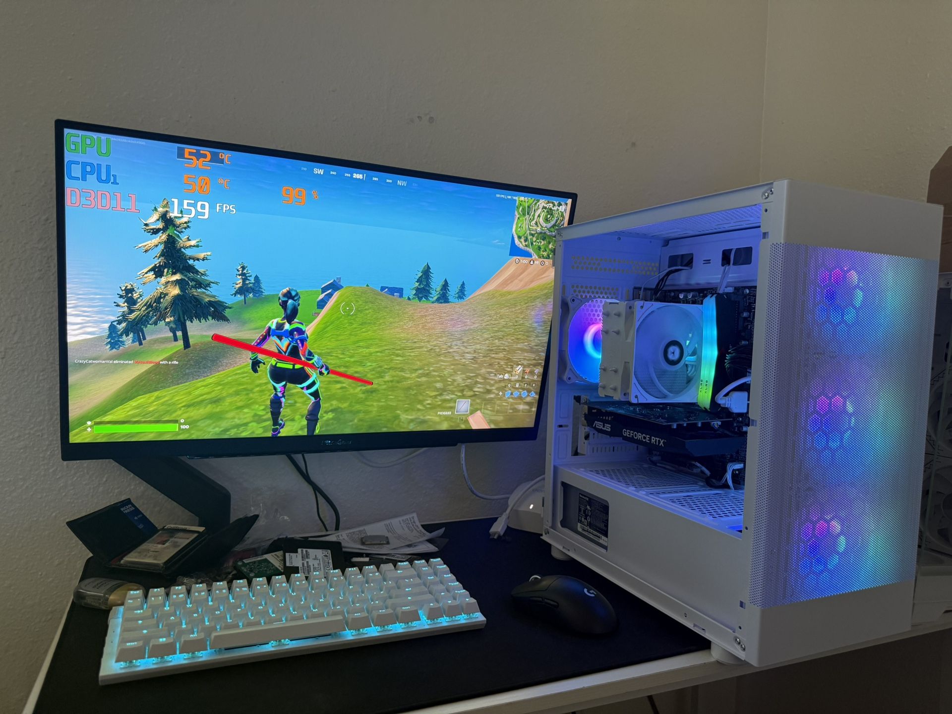 White Gaming Pc Computer Desktop RTX 3050