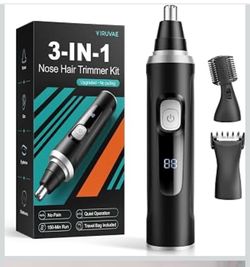 Nose Hair Trimmer for Men: Advanced High-Torque Motor for Fast & Painless Grooming 3-in-1 Professional Electric Ear and Nose Hair Trimmer for Men, Eye