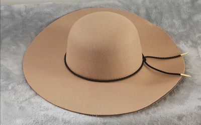 Marcus Adler Wide-Brim Floppy Hat – Tan with Black Cord Accent