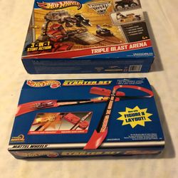 Hot Wheels 2012 Monster Jam Triple Blast Arena Sealed Box New $50 & Hot Wheels 1996 Mattel Starter Set Sealed Box New $90