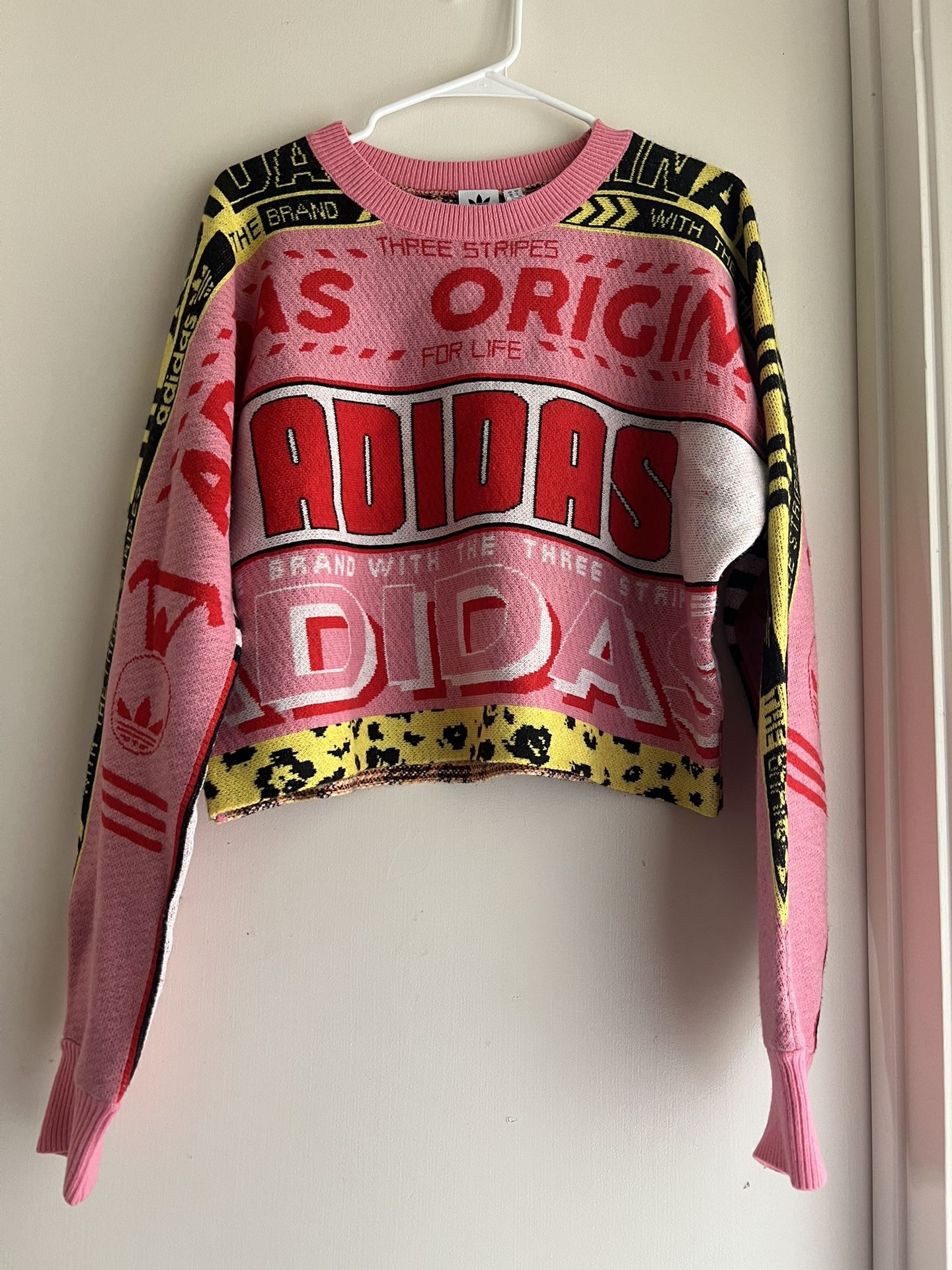 Adidas Originals Intarsia Cropped Sweater