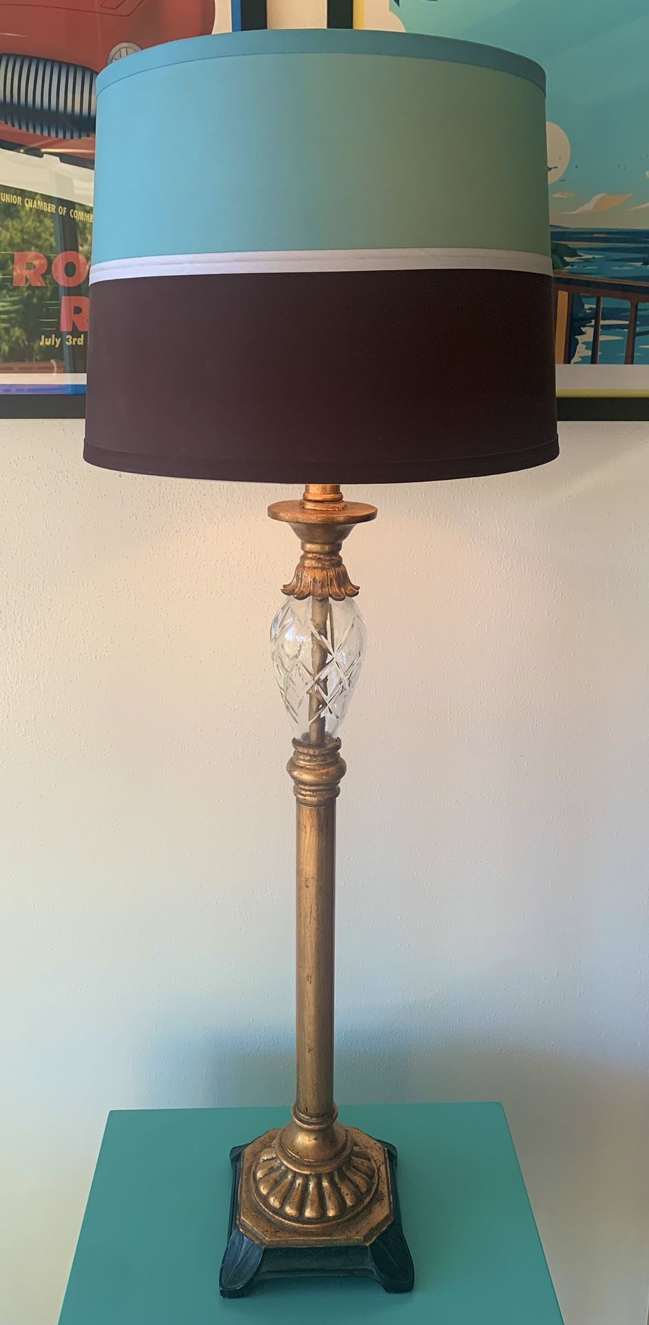 Unique Antique Lamp With Modern Shade