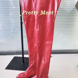 Sexy Leather Thigh High Boots Sizes 5-12