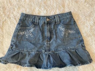Romwe Light Wash Denim Jean Skirt Size M