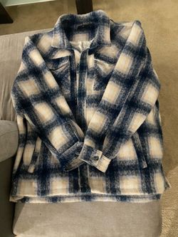 Blue and Cream Plaid Shacket