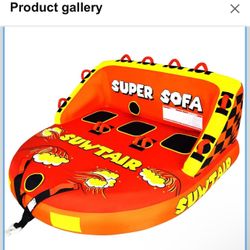 SUWTAIR Towable Tubes for Boating,Pull Tube, Super Sofa Tubes for Boats,Inflatable Boat Tube,Front&Back Tow Points w/Heavy-Duty Thick Nylon Cover for