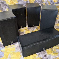 Yamaha 5- Channel  Speakers. 2 Front, 2 Rear, 1 Center.
