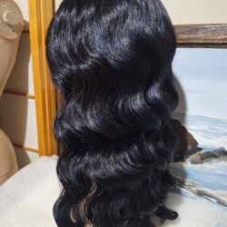 Human Hair Blend Lace Front Wig 