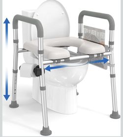 New HOMLAND Raised Toilet Seat Adjustable Height Width with Handles $80obo