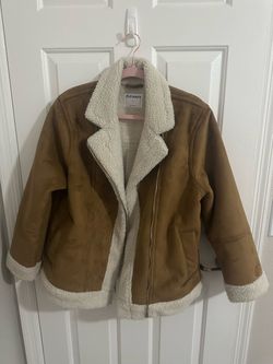 Old Navy Faux-Suede Sherpa Aviator Jacket - Size M