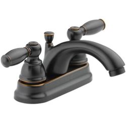 Peerless Apex - Grifo de baño de dos asas, Delta P299675LF-OB 1.2GPM FCT, bronce aceitado

