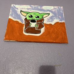 Grogu painting