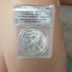 ANACS MS70 Silver Eagle Coin First Strike Coin