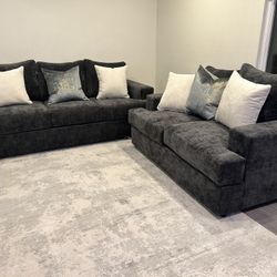 Brand New Comfy Super Plush Sofa Loveseat Set 