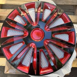 Red and black hubcaps available in 13,14,15,16 tapas de rin polveras para Toyota honda hiunday Kia