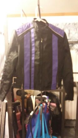 Purple and black biker jacket size medium
