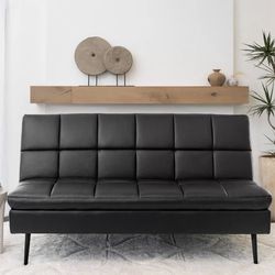New in Box Futon for Sale Felix Faux Leather High Performance Convertible Sofa Retail Price $450 Your Price $330