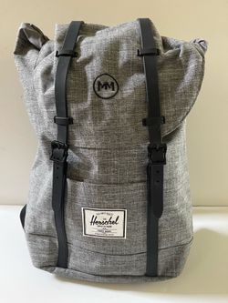 The Herschel Supply Co. Retreat Backpack Raven Crosshatch Gray Fabric Black Straps  19.5 L - 23.5 L Capacity