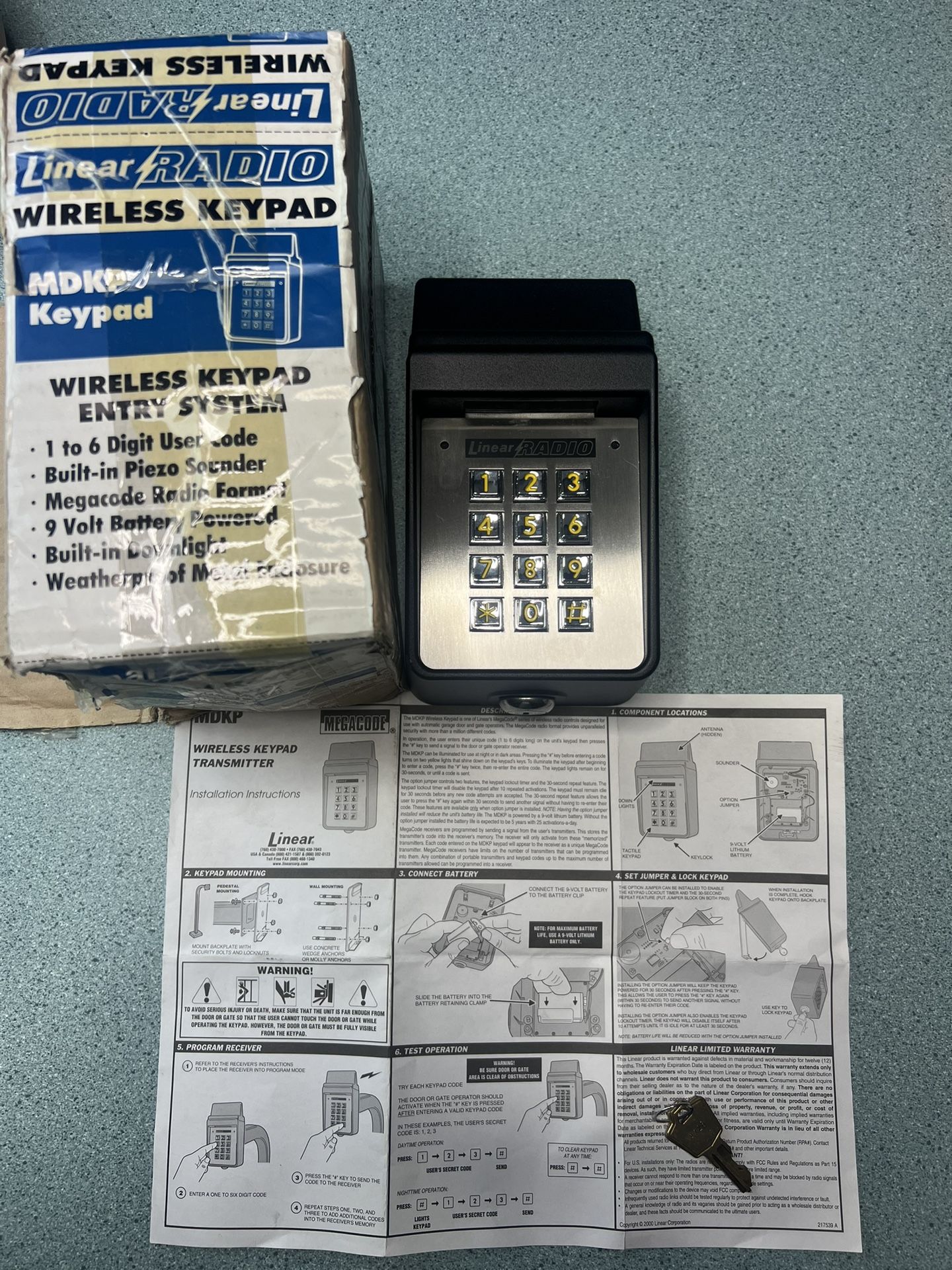 LINEAR RADIO MDKP WIRELESS ENTRY SYSTEM