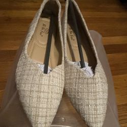 Womens Flat Slip on Pumps Ladies Ballet Pointed Toe Ballerina Dolly Bridal Shoes , size 36