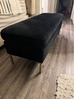 Black velvet bench