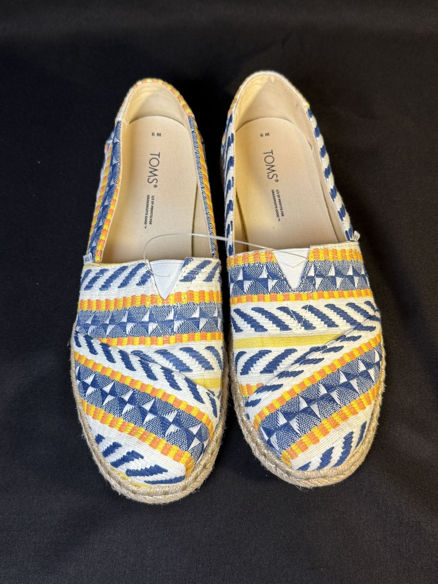 TOMS Alpargata Striped Espadrilles - Casual Comfort Shoes W9
