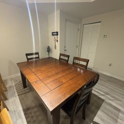 Wood Dining Table With 4 Chairs 