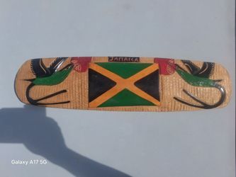 Hand Carved Jamaican Flag Wall Plaque