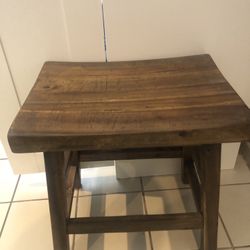 Heavy Wide Wooden Stool