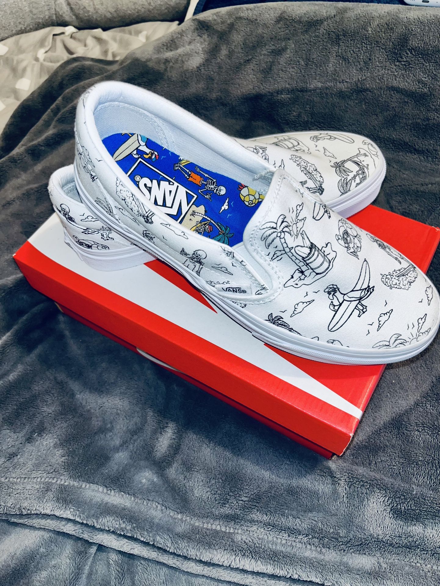 Vans Slip On Skulls On The Beach 