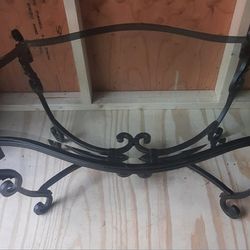 Wrought Iron Frame Beveled Glass top Coffee Table 