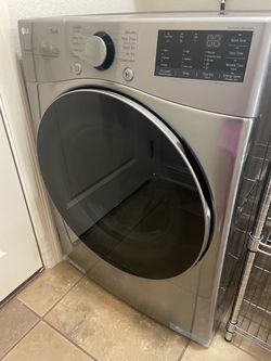 LG ThinQ 7.4 cu ft Front-Load Dryer Graphite Steel