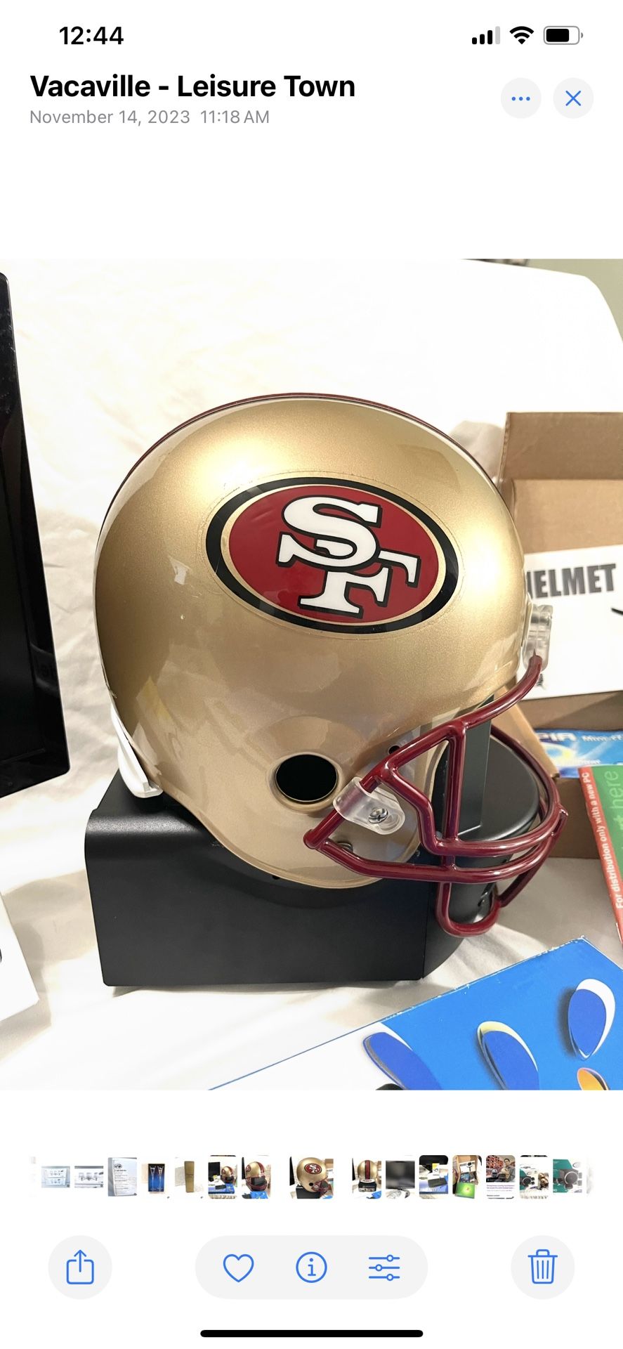 Great Condition (Entrepreneur Scoring Touchdowns) Riddell 49ers Helmet For PC Computer Modem With Monitor And New Accessories. 