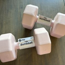 Brand New 10lb Pink Dumbbells 
