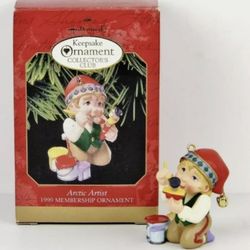 ARCTIC ARTIST Hallmark Keepsake Ornament 1999 Membership Collectors Club Elf Box
