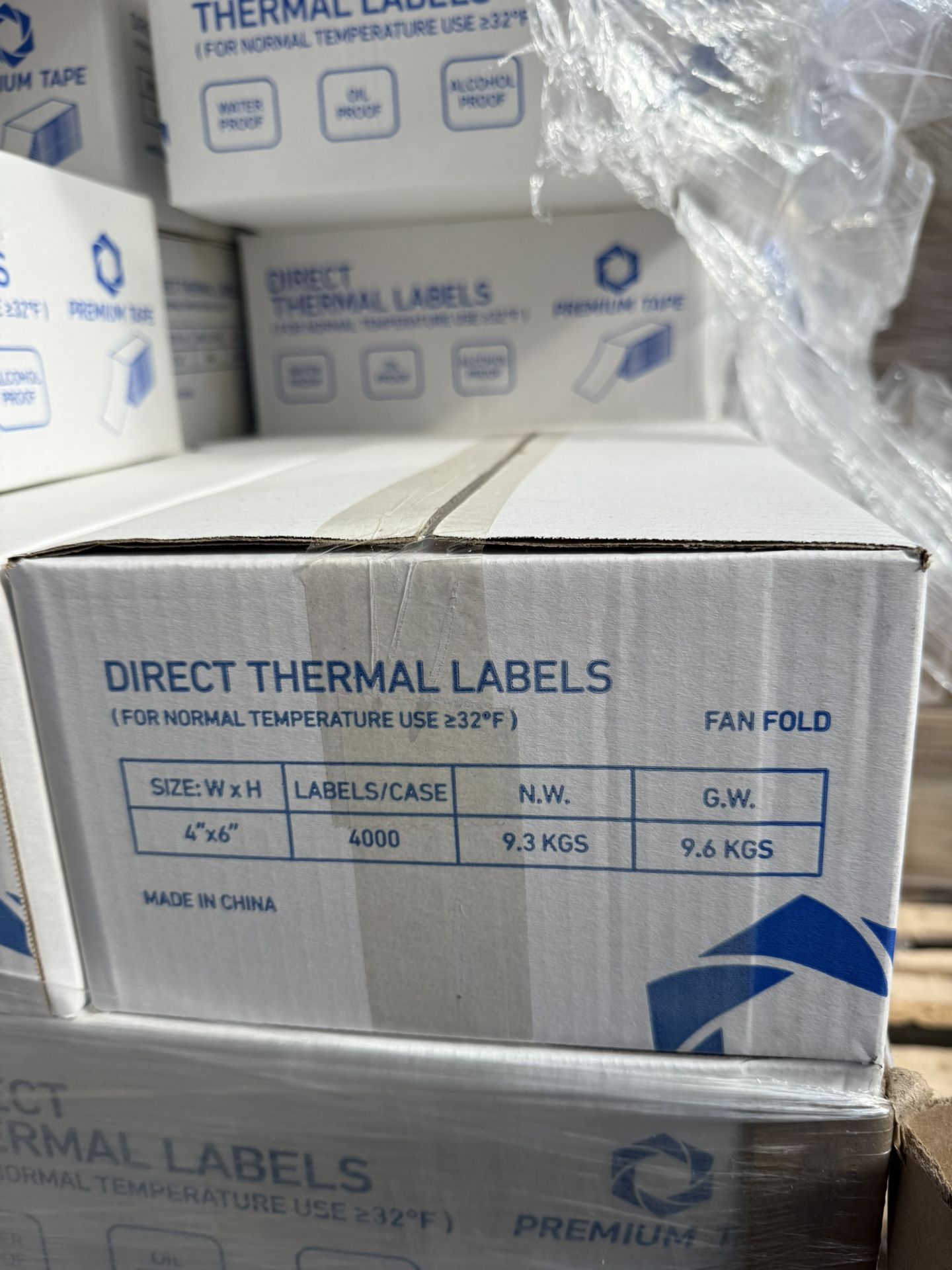 Fanfold 4" x 6" Direct Thermal Labels White Perforated Shipping Labels,1 Stack,Total 4000Labels