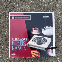 Toastmaster 1,000 watt BUFFET RANGE Portable STOVE / Toastmaster / Camping & Hiking, Cooking /  Retails $60 + Tax / Brand New in Box!