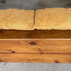 Wooden Storage Bench Ottoman Seat