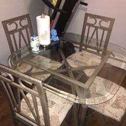 5-Piece Glass Dining Table Set
